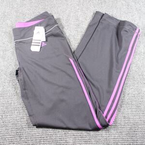 Adidas ClimaCore 3-Stripe Yoga/Workout Pants Women’s M – Gray w/ Purple – NWT